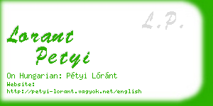 lorant petyi business card